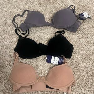 3-pack. Pepper All You bras. Moonrock, Black, Beige. 32A. NWT.